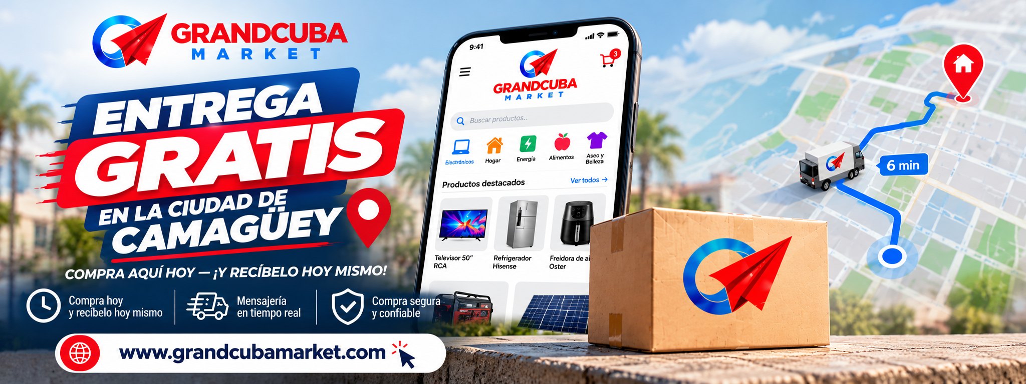 GRANDCUBA Market: entrega gratis en la ciudad de Camagüey. Compra aquí hoy y recíbelo hoy mismo.